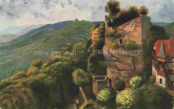 Hoffmann  Heinrich Kuenstlerkarte Sueddeutschland Alsace Bochbarr Blick auf Bero