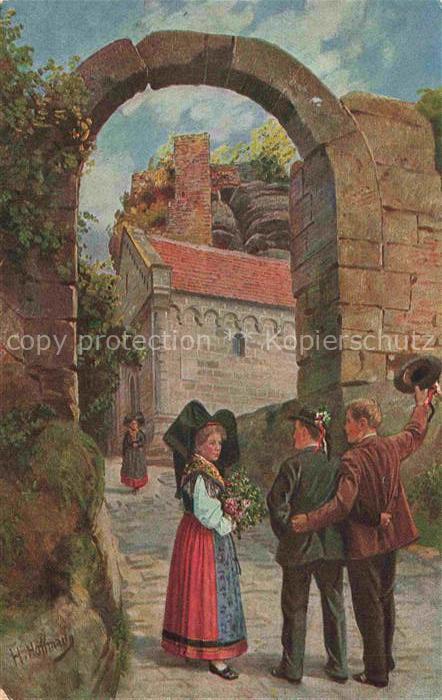 Hoffmann  Heinrich Kuenstlerkarte Sueddeutschland Alsace Auf Bochbarr bei Zabern