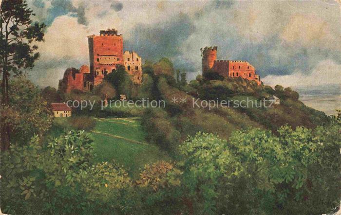 Hoffmann  Heinrich Kuenstlerkarte Sueddeutschland Alsace Ottroter Schlloesser Ra
