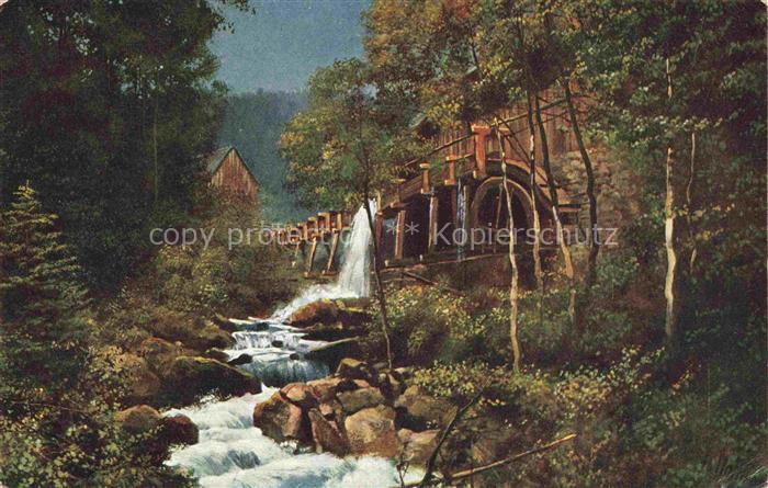 Hoffmann  Heinrich Kuenstlerkarte Sueddeutschland Alsace Saegemuehle im Hohwald