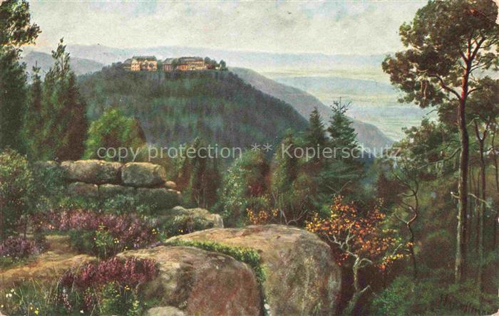 Hoffmann  Heinrich Kuenstlerkarte Sueddeutschland Alsace St Odilenberg mit Heide