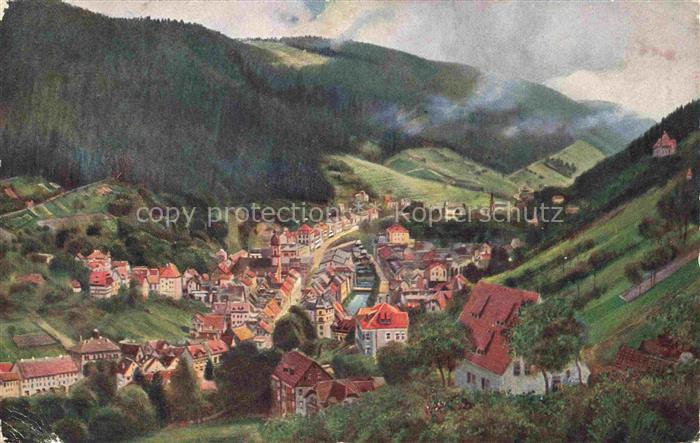 Hoffmann  Heinrich Kuenstlerkarte Sueddeutschland Alsace Wildbad im Schwarzwald