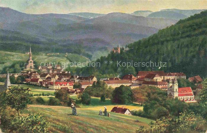 Hoffmann  Heinrich Kuenstlerkarte Sueddeutschland Alsace Lichtental bei Baden-Ba
