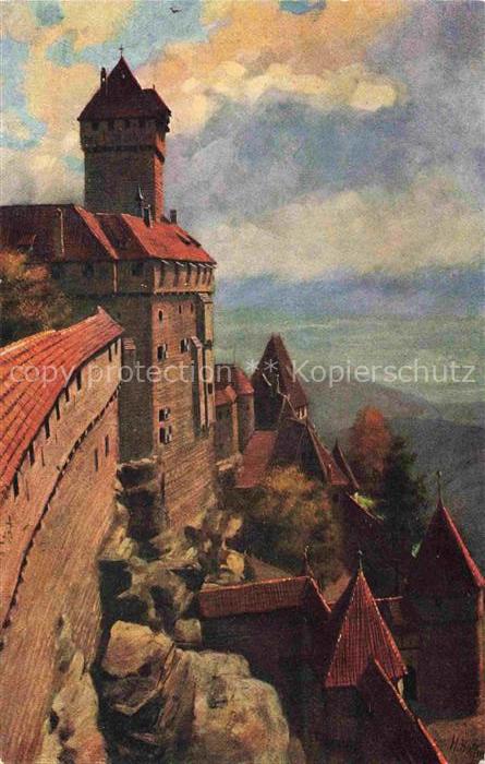 Hoffmann  Heinrich Kuenstlerkarte Sueddeutschland Alsace Hoh Koenigsburg