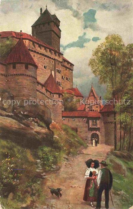 Hoffmann  Heinrich Kuenstlerkarte Sueddeutschland Alsace Hohkoenigsburg
