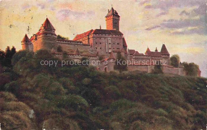 Hoffmann  Heinrich Kuenstlerkarte Sueddeutschland Alsace Haut Koenigsburg