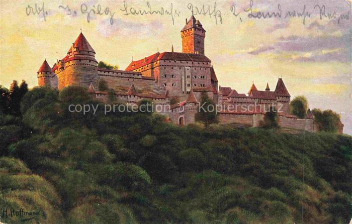 Hoffmann  Heinrich Kuenstlerkarte Sueddeutschland Alsace Hochkoenigsburg