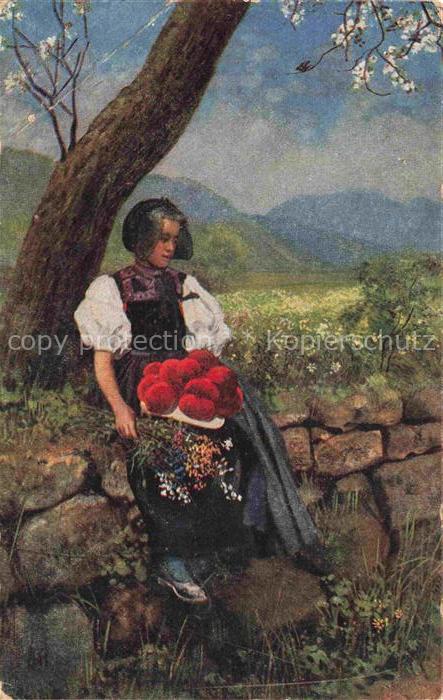 Hoffmann  Heinrich Kuenstlerkarte Sueddeutschland Alsace Fruehling Im Schwarzwal