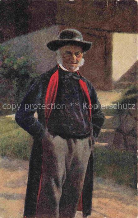 Hoffmann  Heinrich Kuenstlerkarte Sueddeutschland Alsace Der Dorfschulze