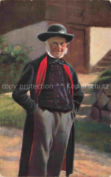 Hoffmann  Heinrich Kuenstlerkarte Sueddeutschland Alsace Der Dorfschulze