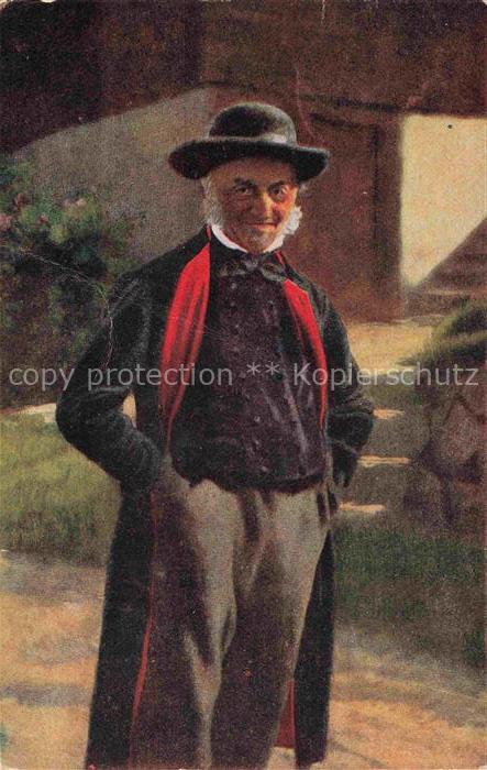 Hoffmann  Heinrich Kuenstlerkarte Sueddeutschland Alsace Der Dorfschulze