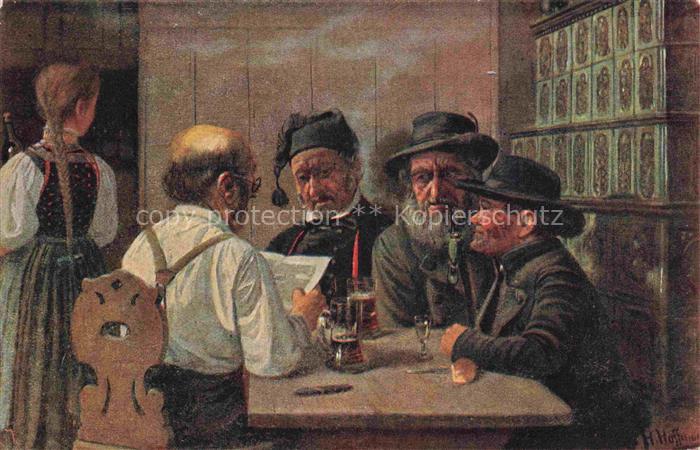 Hoffmann  Heinrich Kuenstlerkarte Sueddeutschland Alsace Dorfpolitiker