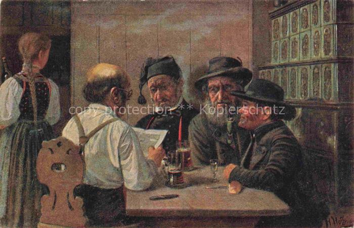 Hoffmann  Heinrich Kuenstlerkarte Sueddeutschland Alsace Dorfpolitiker