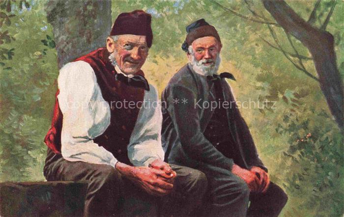 Hoffmann  Heinrich Kuenstlerkarte Sueddeutschland Alsace Schwarzwelder Bauern