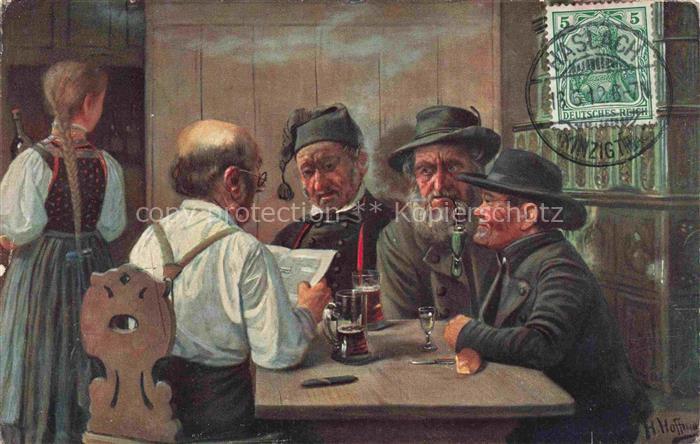 Hoffmann  Heinrich Kuenstlerkarte Sueddeutschland Alsace Dorfpolitiker