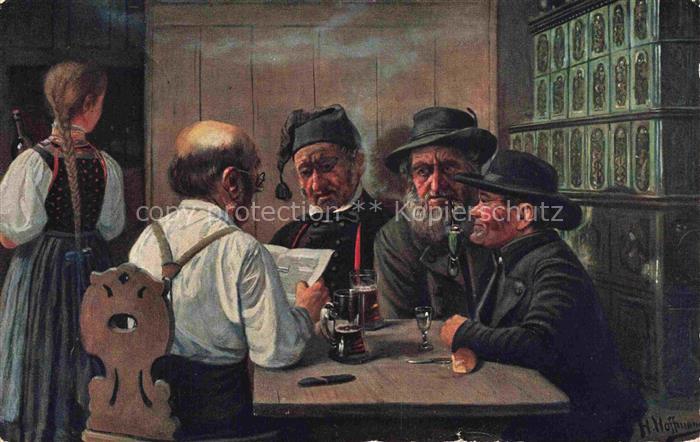 Hoffmann  Heinrich Kuenstlerkarte Sueddeutschland Alsace Dorfpolitiker