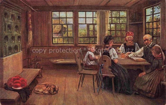 Hoffmann  Heinrich Kuenstlerkarte Sueddeutschland Alsace Sonntagsfrieden