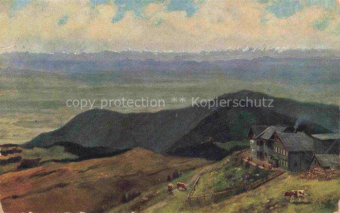 Hoffmann  Heinrich Kuenstlerkarte Sueddeutschland Alsace Gasthaus Belchenkopf Al