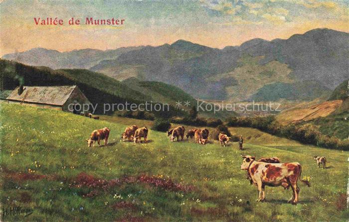 Hoffmann  Heinrich Kuenstlerkarte Sueddeutschland Alsace Melkerei Hohnenbrunnen