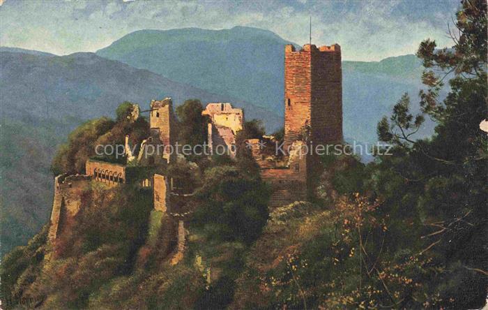 Hoffmann  Heinrich Kuenstlerkarte Sueddeutschland Alsace Ulrichsburg bei Rappolt