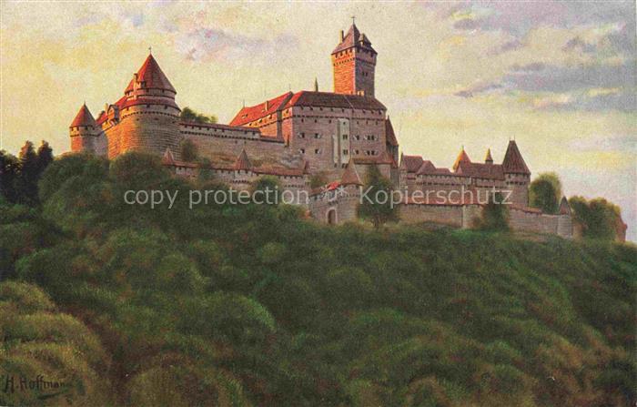 Hoffmann  Heinrich Kuenstlerkarte Sueddeutschland Alsace Hochkoenigsburg