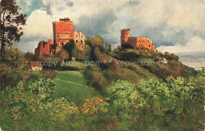 Hoffmann  Heinrich Kuenstlerkarte Sueddeutschland Alsace Ottrotter Schloesser Ra