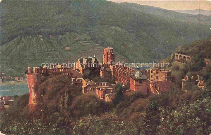 Hoffmann  Heinrich Kuenstlerkarte Sueddeutschland Alsace Das Schloss von der Mon