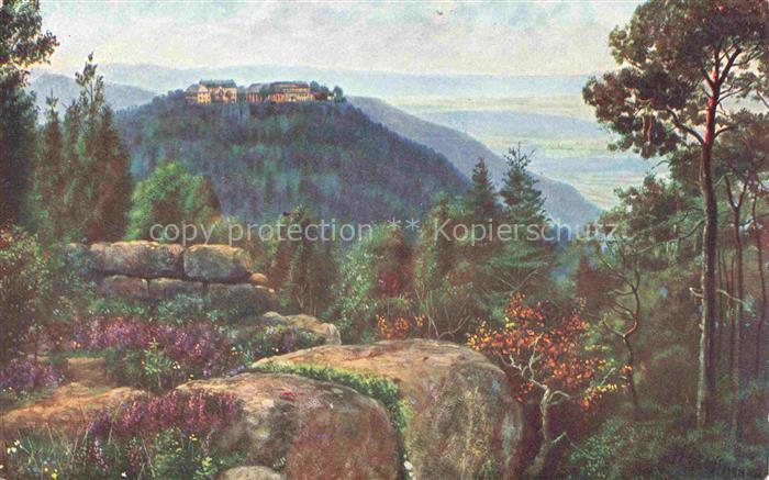 Hoffmann  Heinrich Kuenstlerkarte Sueddeutschland Alsace Mont Ste Odile et Mur p