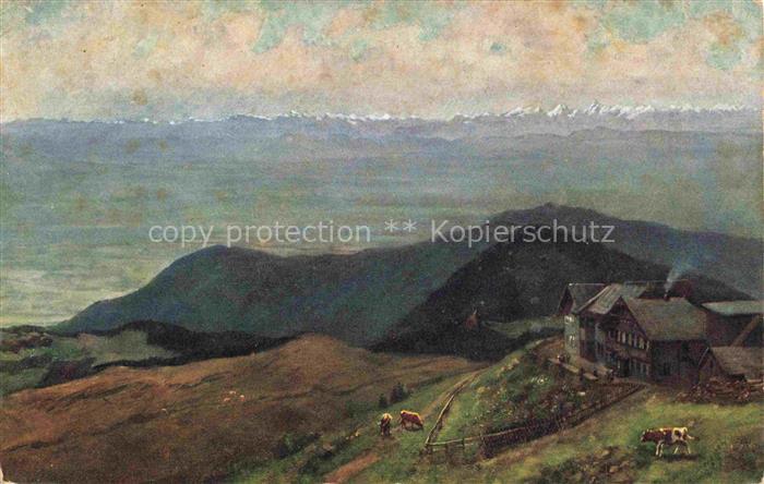 Hoffmann  Heinrich Kuenstlerkarte Sueddeutschland Alsace Gasthaus Belchenkopf Al