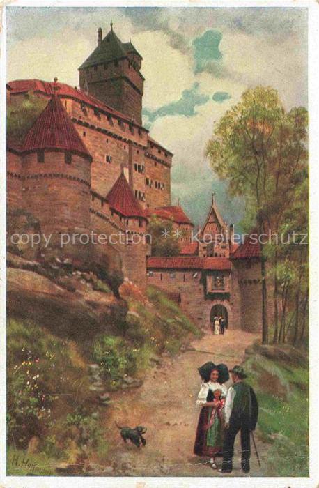 Hoffmann  Heinrich Kuenstlerkarte Sueddeutschland Alsace Haut Koenigsbourg