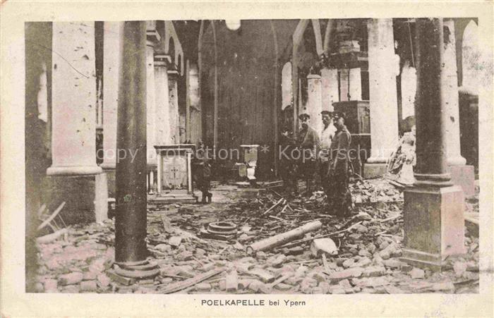 Yper Ypern Ypres Ieper Belgie Poelkapelle Zerstoerung in WK1
