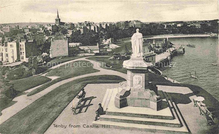 Tenby Pembrokeshire Wales UK As seen from Castle Hill Monument