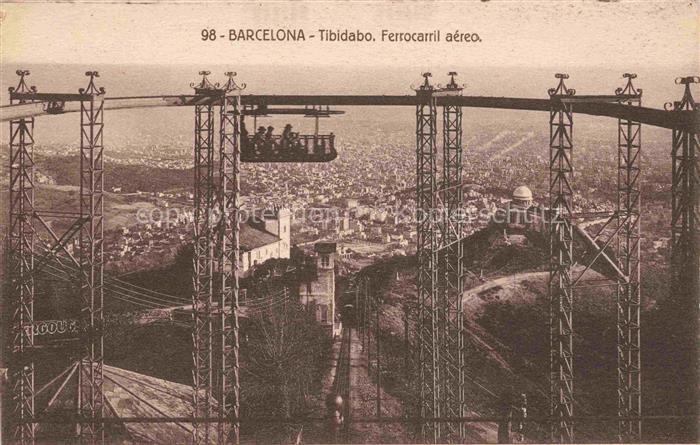 BARCELONA Cataluna ES Tibidabo ferrocarril aéreo