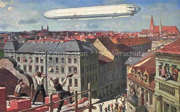 Zeppelin-- T.S.N. Serie 920 Vierfarbenbruecke Adolf Klauss & Co.