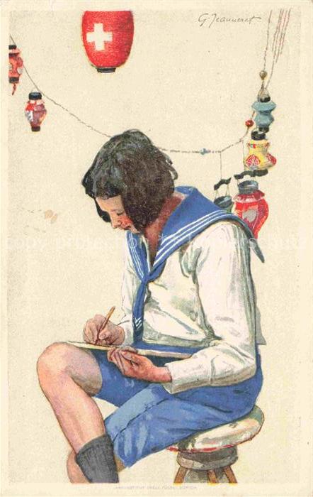 Jeanneret Gustave Kuenstlerkarte Cressier Bundesfeier Schwerhoerige