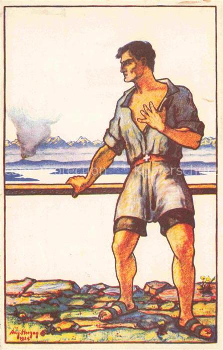 Herzog August Kuenstlerkarte Muensterlingen Bundesfeier fuer unsere Notleidende