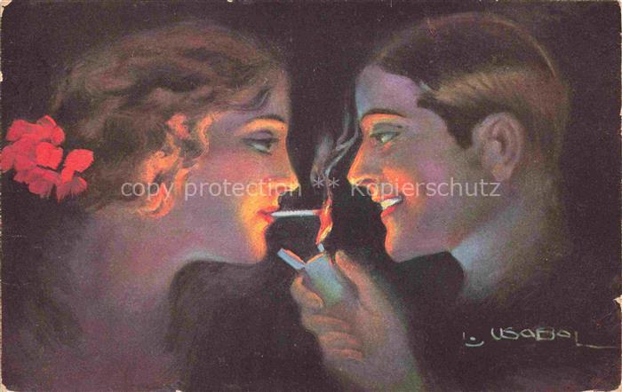 Usabal L. Kuenstlerkarte Rauchen