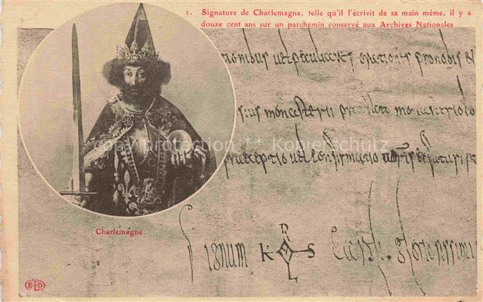 CHARLEMAGNE KARL DER GROssE Politik Signature