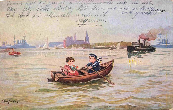 Hoffmann Ad. Kuenstlerkarte Liebesfahrt