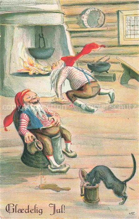 Zwerge Dwarfs Nains-- Gleadelig Jul Feuer Karze