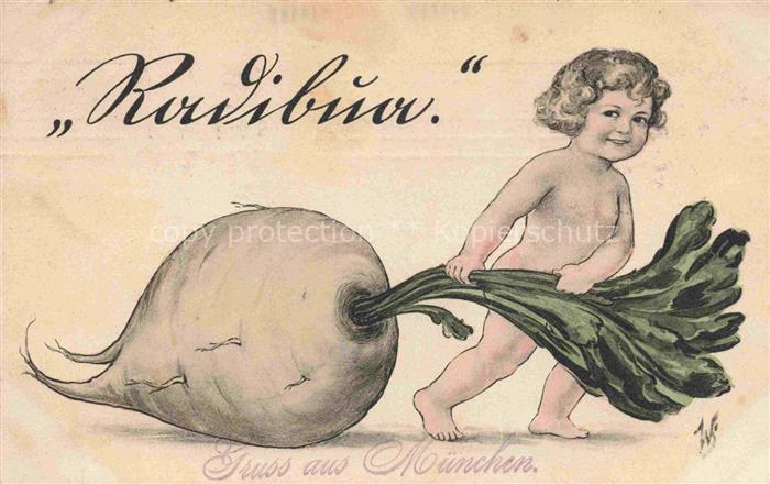 Verlag WS SB Nr. 395/1 Gruss aus muenchen Kind Ruebe