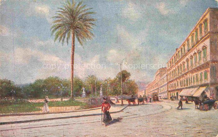 NAPOLI Neapel Naples IT Riviera di Chiaia Kuenstlerkarte