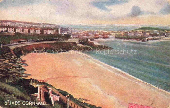 St Ives Cornwall UK Kuestenpanorama Strand