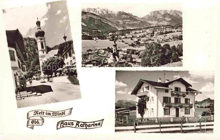 Reit Winkl Haus Katharina Ortszentrum Kirche Panorama Alpen