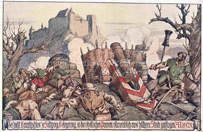 SALZBURG  AT Festung Hohensalzburg Kuenstlerkarte