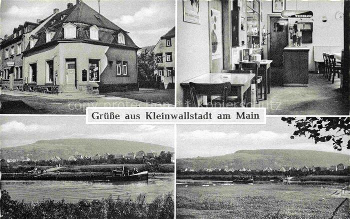 Kleinwallstadt Gasthaus zur Sportlerklause Uferpartie am Main Panorama