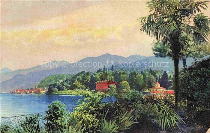 Bellagio Lago di Como IT Panorama Villa Melzi Photochromie Serie 195 Nr 3320