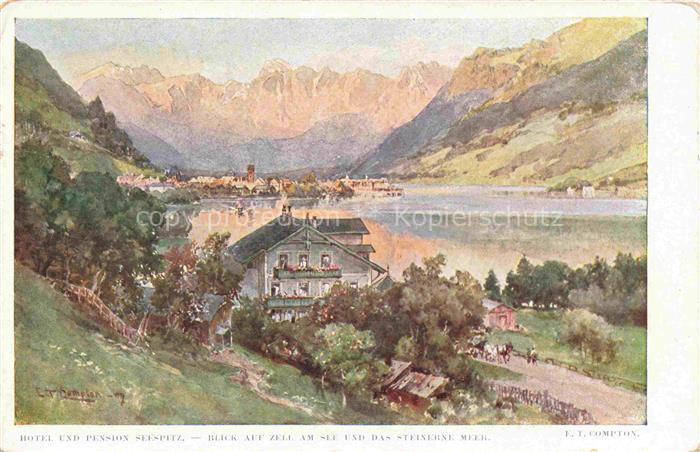 Zell See AT Hotel Pension Seespitze Steinernes Meer Kuenstlerkarte Nr. 11