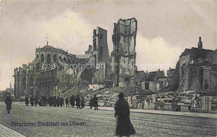 Loewen  Louvain Belgie Zerstoerter Stadtteil Truemmer 1. Weltkrieg