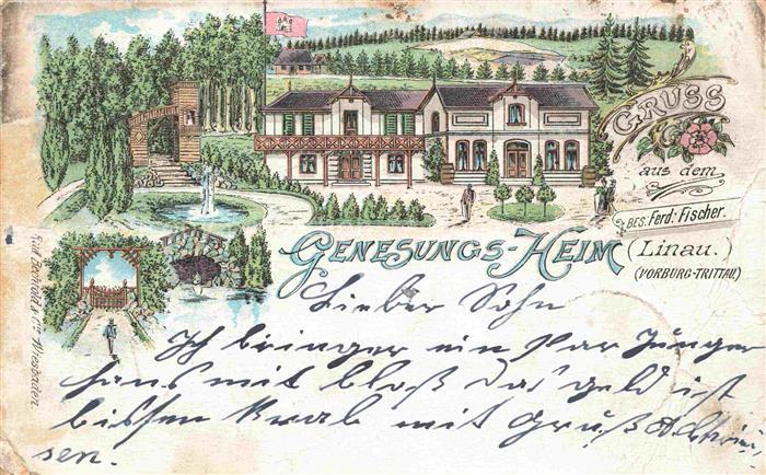 Linau Schleswig-Holstein Genesungsheim Litho Deutsche Reichspost